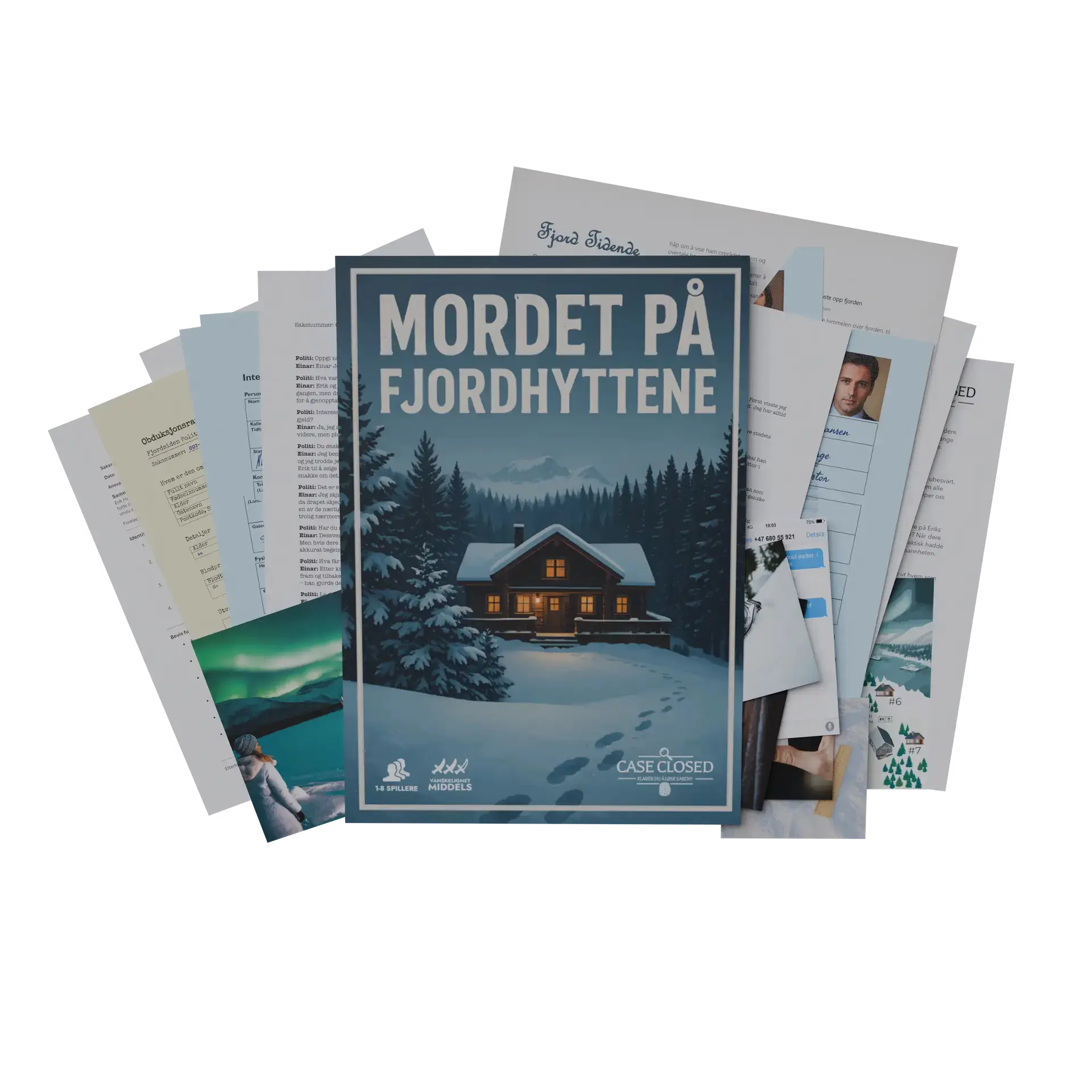 Saksmappe og utvalgt bevismateriale til Mordet på Fjordhyttene