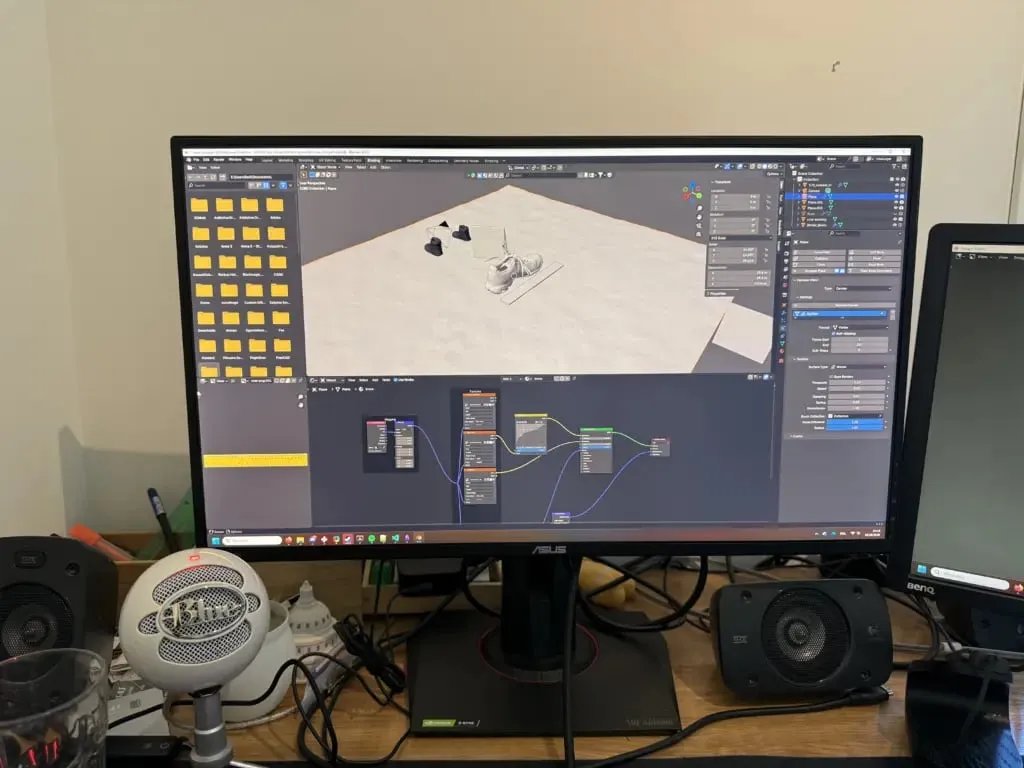 Et lite glimt fra utviklingen av Mordet på Fjordhyttene. Her modellerer vi et av bevisene i Blender før det blir en del av den ferdige saksmappen.